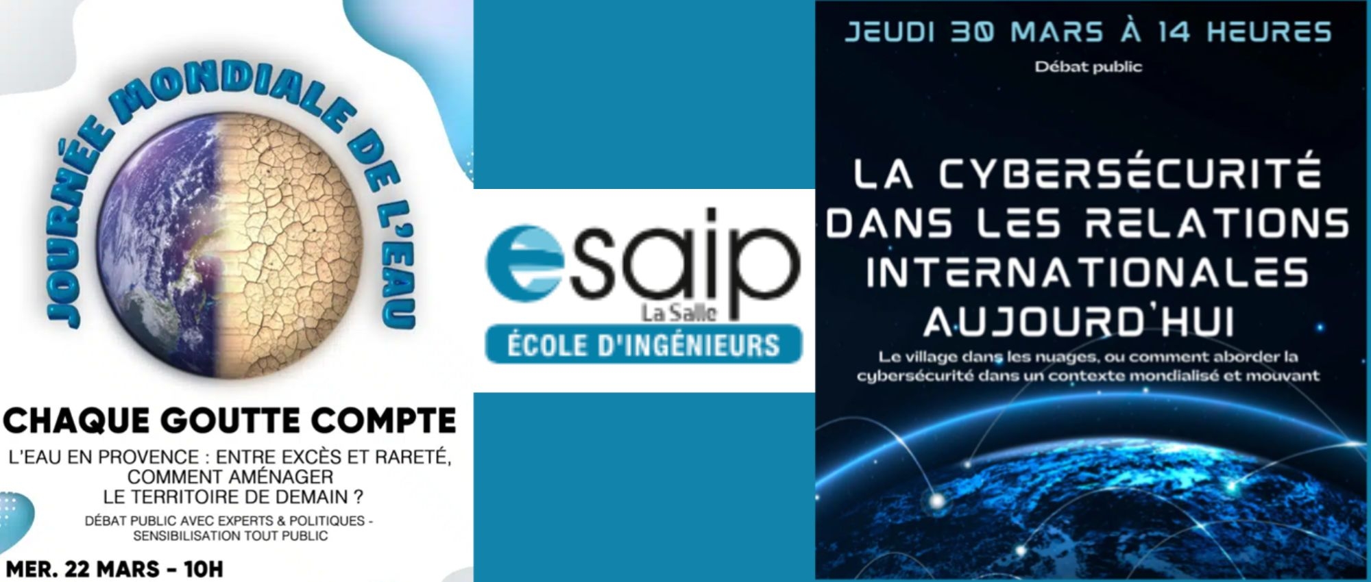 L'ESAIP, mobilisé sur 2 sujets d'actualité : l'eau et la cybersécurité