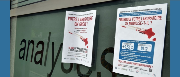 Grève des 70 laboratoires de biologie médicale de Synlab Provence