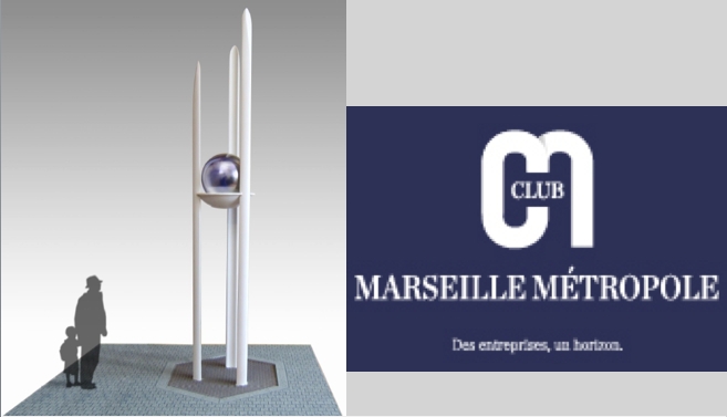 Le Club Marseille Métropole installe l'oeuvre Le Phare dans le patio du Palais des Congrès