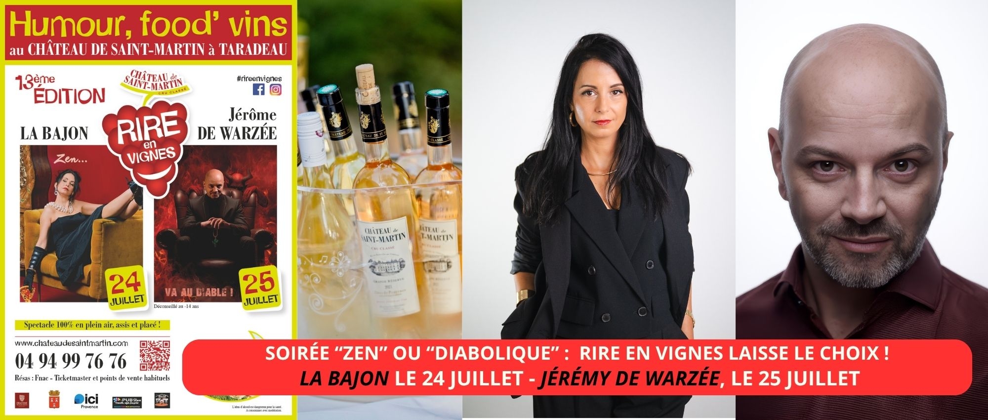 LA BAJON ET JÉRÔME DE WARZÉE ONT RDV AVEC  RIRE EN VIGNES, LES 24 & 25 JUILLET !